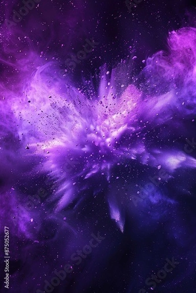 Fototapeta explosion of color particles on a dark background