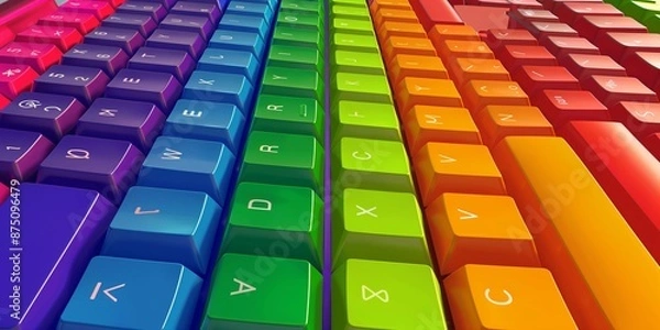 Obraz colorful keyboard, rainbow