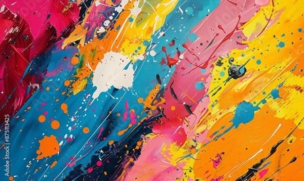 Fototapeta Abstract pop art splashes with bright hues