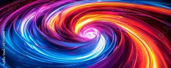 Obraz Neon spirals forming random designs