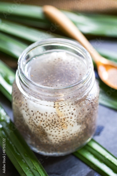 Obraz Chia in fresh coconut water