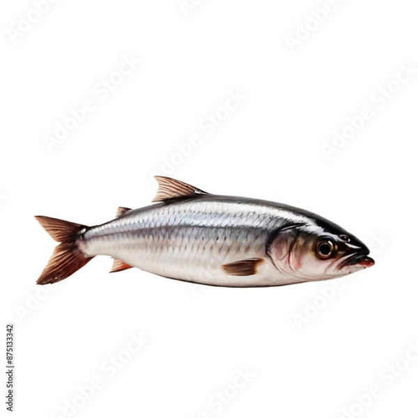 Fototapeta one herring fish, river fish on transparent background