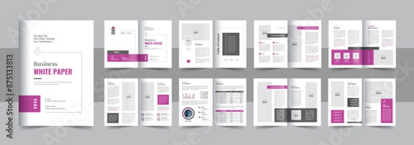 Fototapeta Corporate business white paper template, white paper design or Company white Paper brochure design layout