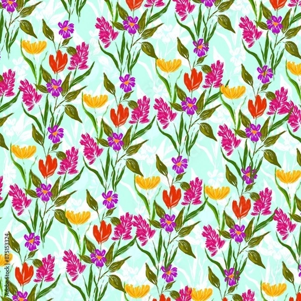 Fototapeta seamless floral pattern