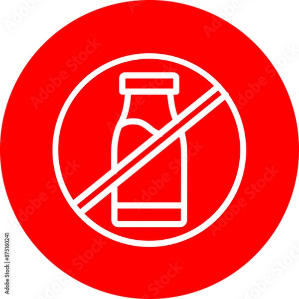 Fototapeta Singleuse plastics Vector Line White Circle Red