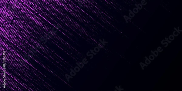 Obraz Pink matrix pattern with different dots and gradient background. Big data visualization. Digital texture backdrop. Vector illustration.