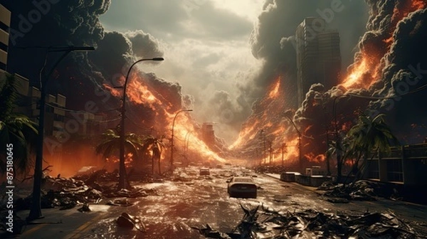 Obraz Illustrations for natural disaster