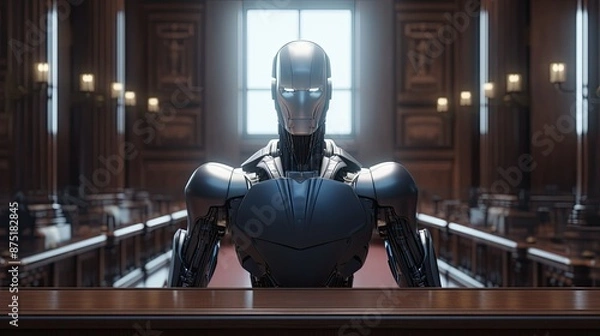 Obraz Robot in court room