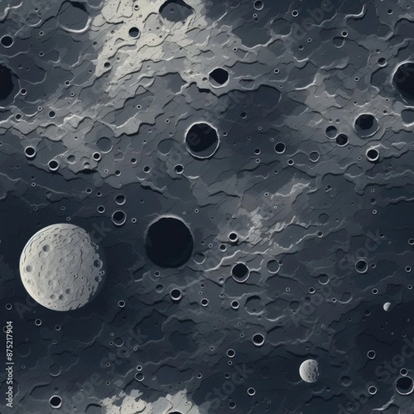 Obraz Moon surface seamless pattern
