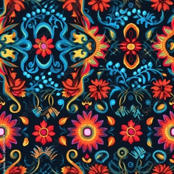 Fototapeta seamless pattern with flowers