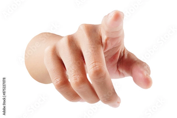 Obraz Hand pointing bare hand pose isolated transparent