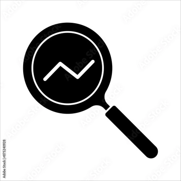 Fototapeta Magnifying glass icon, magnifier or loupe sign, Search icon, on a white background.