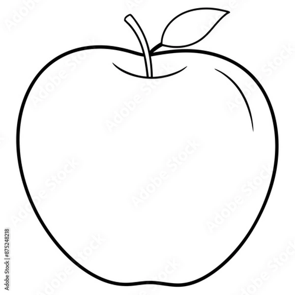 Fototapeta apple outline coloring book page line art illustration digital drawing