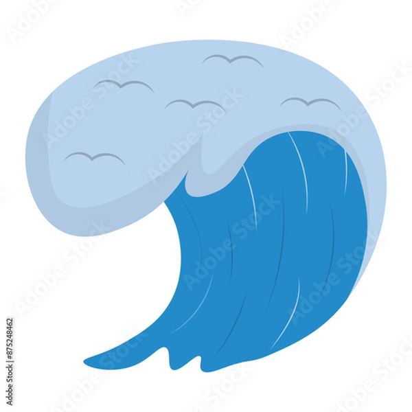 Fototapeta Summer Sea Waves Collection For Templet Design Elements