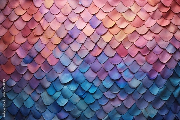 Fototapeta Fish Scales Material Structure Background - Generative AI