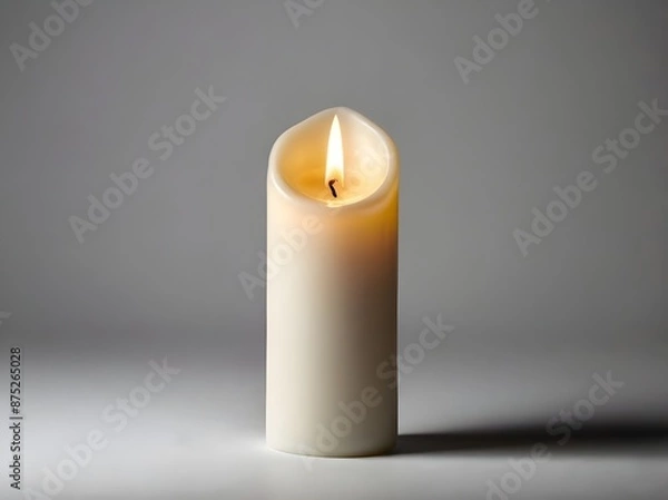 Obraz burning candle in white background