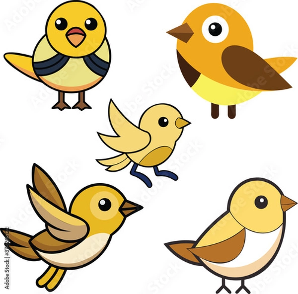 Fototapeta Willow Warbler flat design ,animal vector design