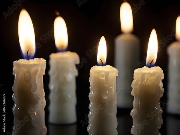 Obraz candles burning in dark background
