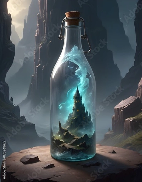 Obraz bottle in the desert