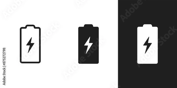 Obraz Battery charging icon in 3 form.