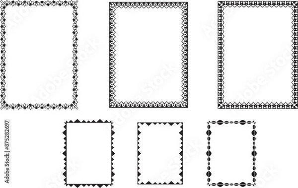 Obraz Decorative set of Rectangle Frames, Vector decorative frames, Rectangle Frames design set.  