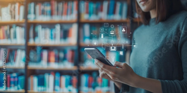 Fototapeta Digital Learning: Integrating Technology in Education | Future of Education with Smart Devices