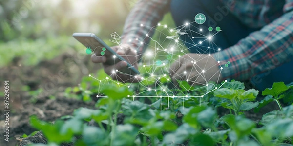 Fototapeta  Smart Agriculture: Integrating Technology in Farming | Future of Farming with IoT Solutions