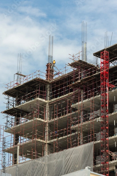Fototapeta Cranes on construction site.