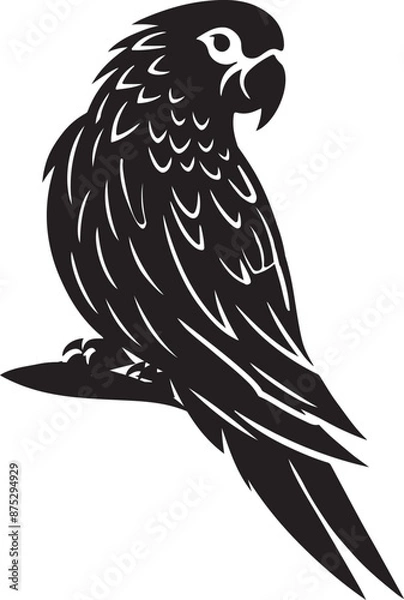 Fototapeta Parrot silhoute vector illustration