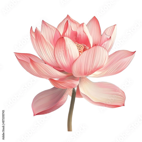 Fototapeta lotus isolated on white background genrated by AI


