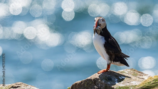 Obraz Puffin with fish