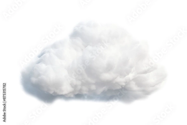 Fototapeta White soft cloud isolated on transparent background, png