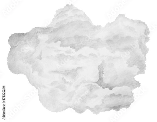 Fototapeta Cloud chalk illustration isolated on white background