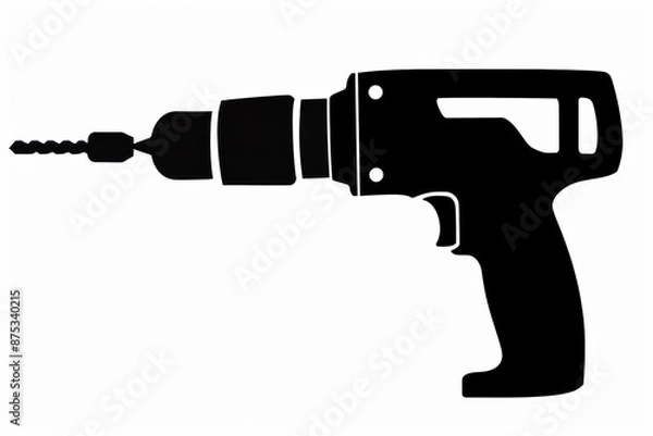 Fototapeta Electric drill isolated on a white background. Vector illustration of a drill.