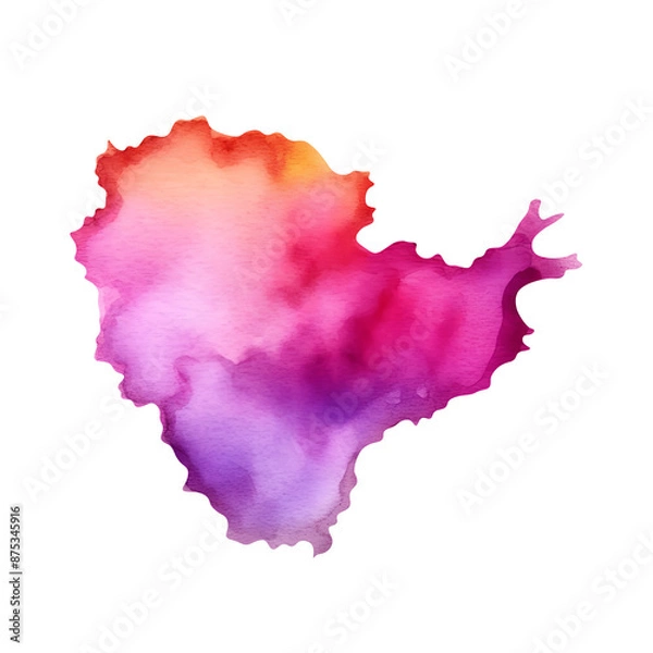 Obraz Abstract rainbow watercolor on white background. Generative AI