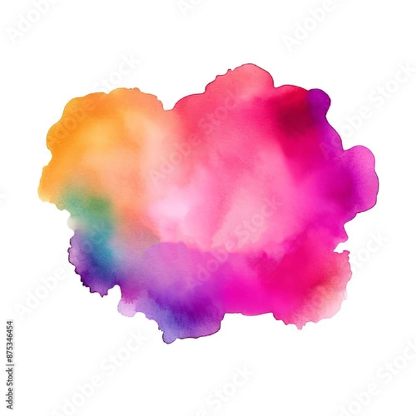 Fototapeta Abstract pink blue watercolor on white background. Generative AI