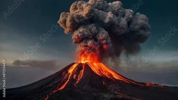 Obraz 富士山の大噴火/イラスト