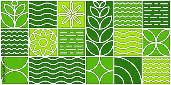Obraz Plant motif for packaging - pattern with flowers and earth, agriculture, agritourism, agro, nature repeatable seamless