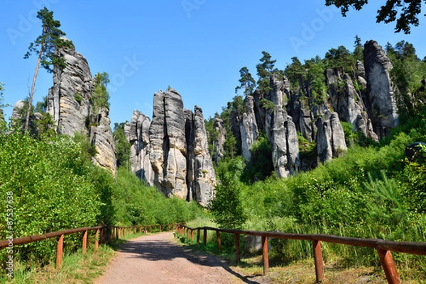 Fototapeta High rock towers in Bohemian paradise