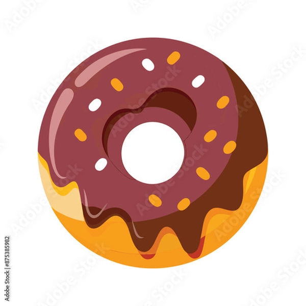 Fototapeta Chocolate cake vector illustration
