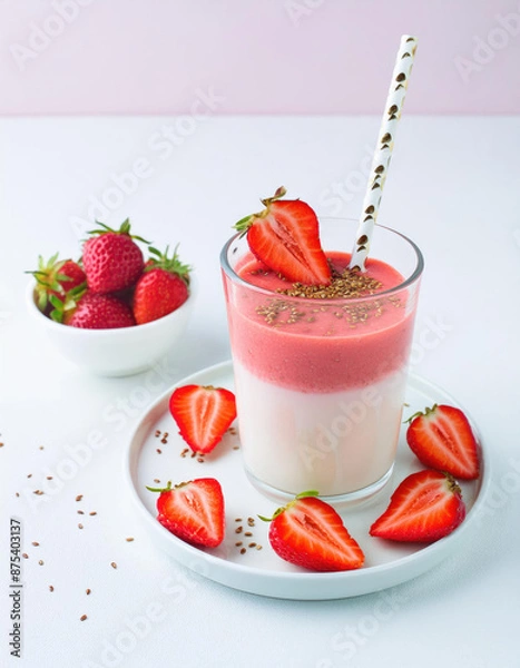 Obraz yogurt with strawberries