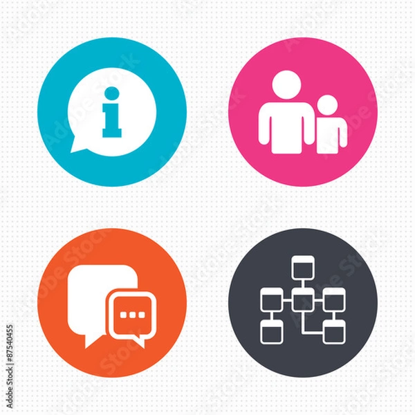 Fototapeta Information sign and group. Communication icons.