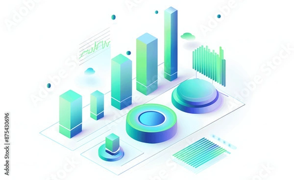Obraz vector  illustration of bar graph circle .Created using generative AI
