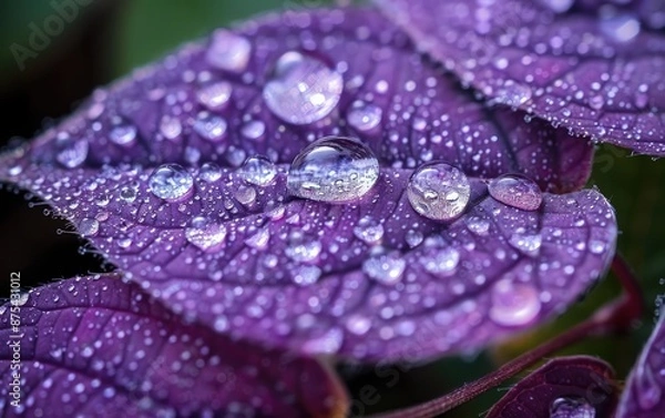 Fototapeta water drops on leaf