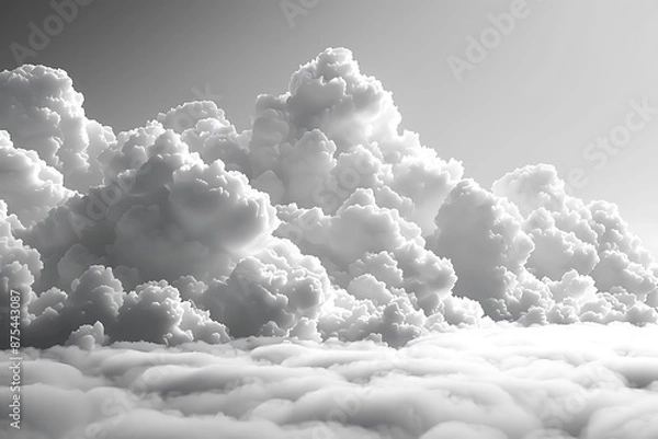 Obraz Cutout clean white cloud transparent backgrounds special effect 3d illustration