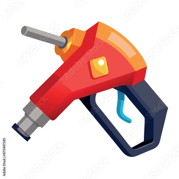 Fototapeta authentic three-dimensional White background with a fuel nozzle