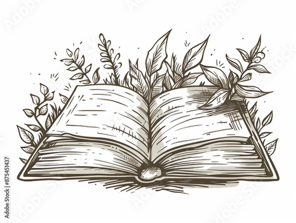 Fototapeta open book with tree