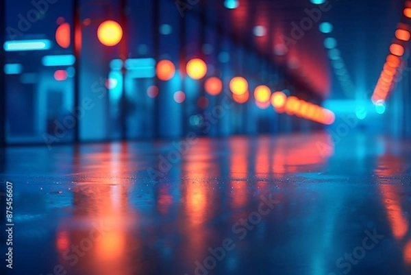 Obraz Blurred background of police office, Generated using AI
