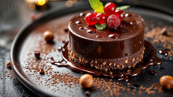 Obraz chocolate cake on a plate