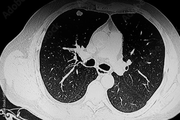 Fototapeta Chest Ct Scan Solid middle lobe nodule